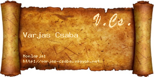 Varjas Csaba névjegykártya